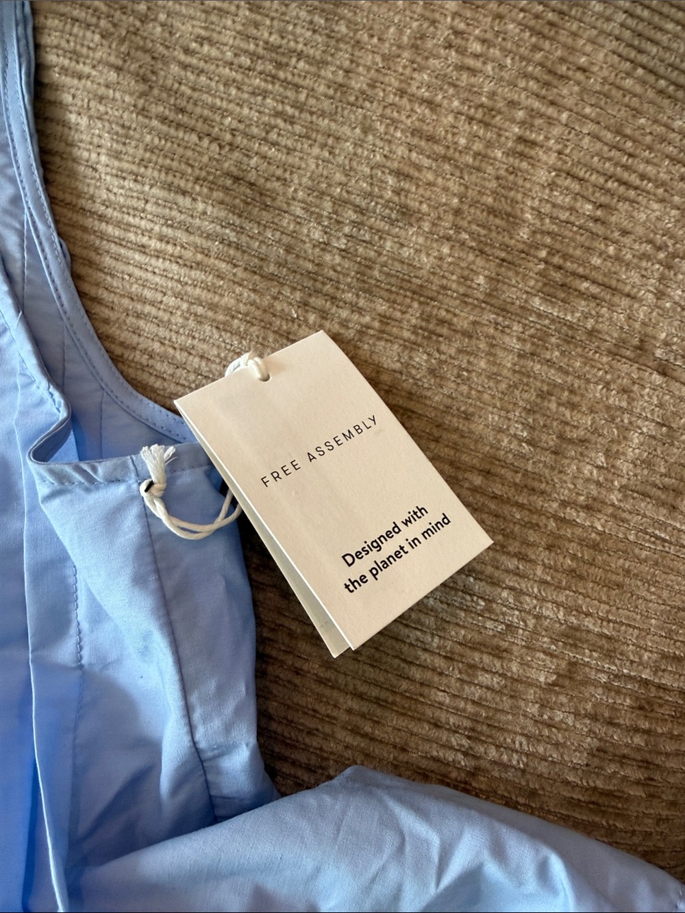 NWT Free Assembly Blue Peplum Top - Picture 3 of 4